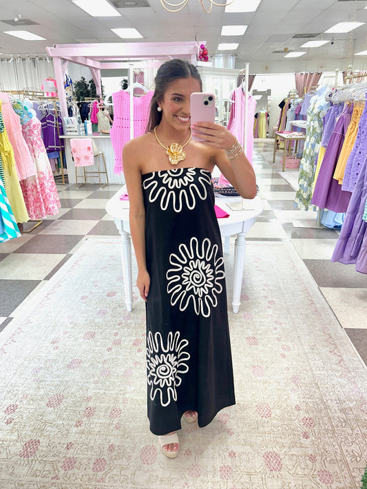 Villa Weekend Dress (Black/ White)