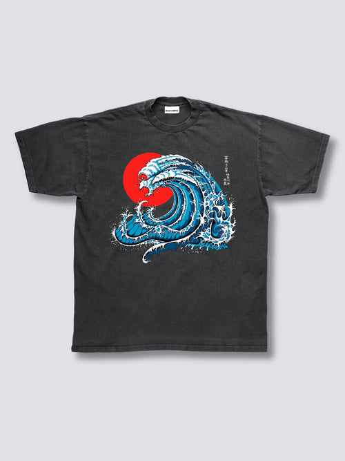 Front Print - Wavy Phoenix Vintage T-Shirt